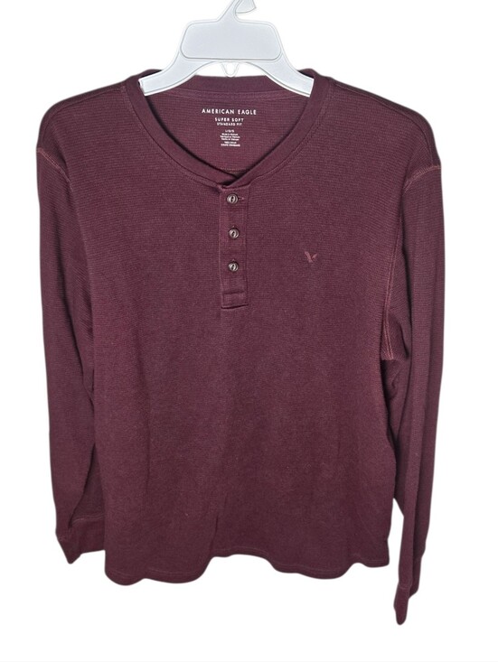 American Eagle Outfitters Other - American Eagle Men's Henly Soft Waffle Knit Maroon Lg Cozy Fall Layer